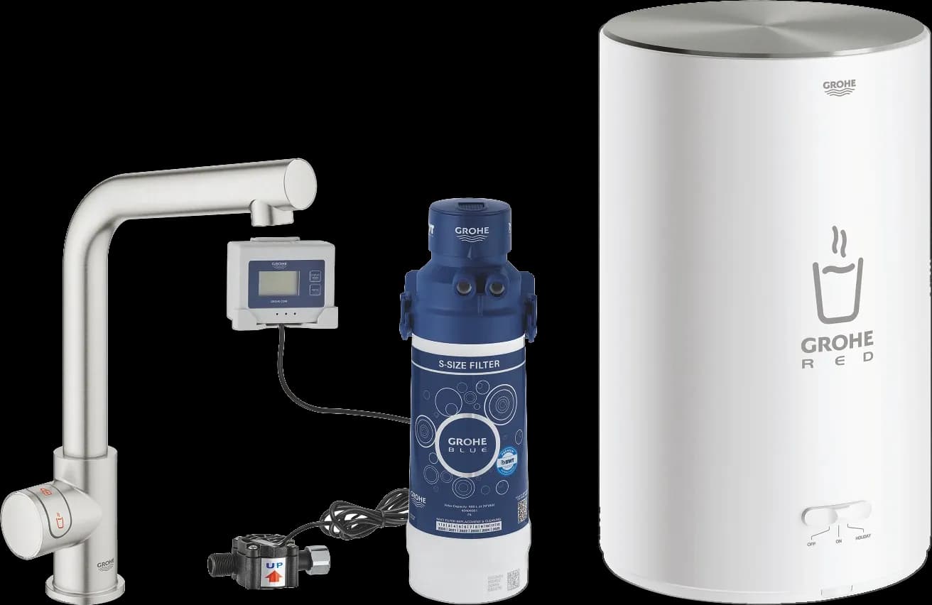 GROHE Red Mono Robinet și boiler mărimea M - finisaj Supersteel Infinity