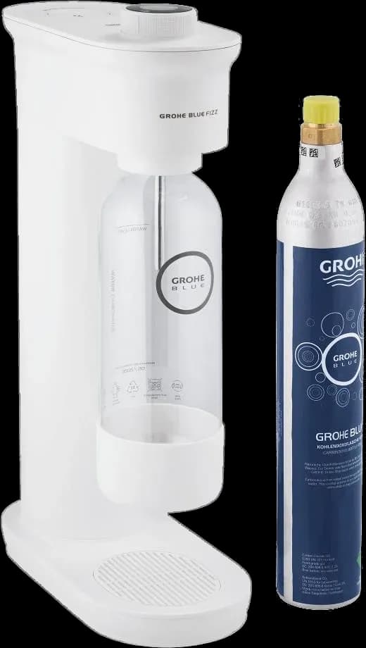GROHE Blue Fizz Set de început Advanced (1 sticlă, 1 butelie CO₂) - finisaj Alb