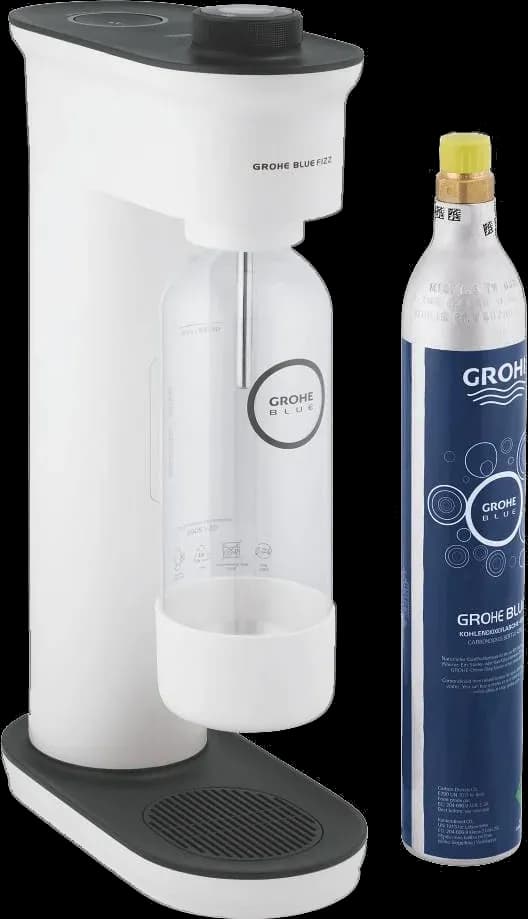 GROHE Blue Fizz Set de început Advanced (1 sticlă, 1 butelie CO₂) - finisaj Alb, negru