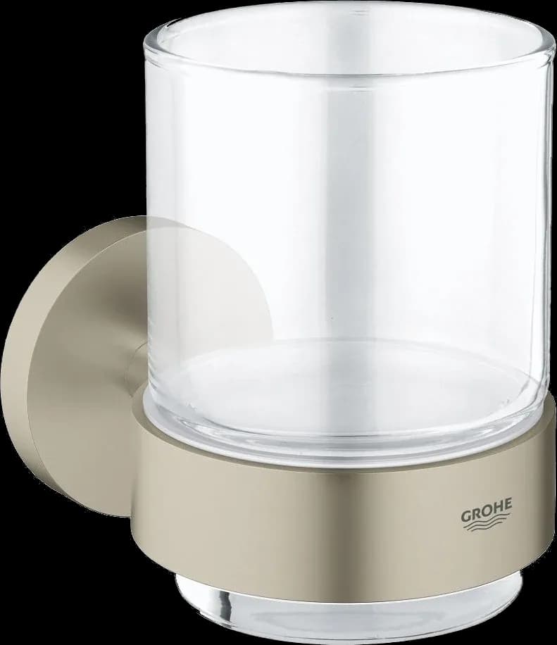 GROHE Essentials Pahar de sticlă cu suport - finisaj Nickel - Brushed Nickel