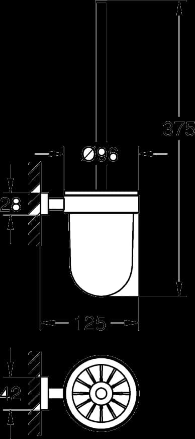GROHE Essentials Cube Set perie WC - desen tehnic cu cote