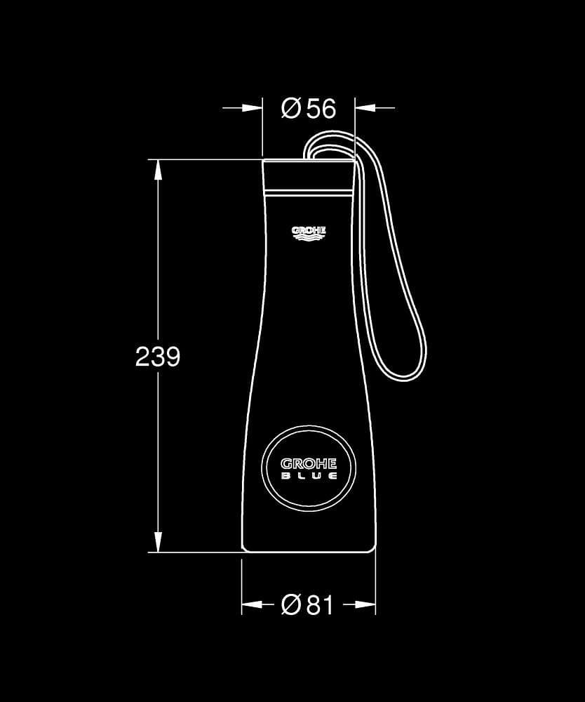 GROHE Blue Termos - desen tehnic cu cote