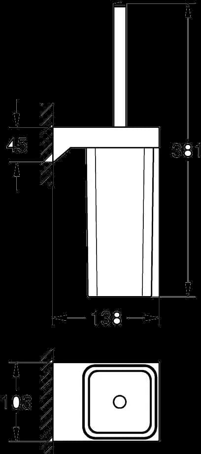 GROHE Selection Cube Set perie WC - desen tehnic cu cote