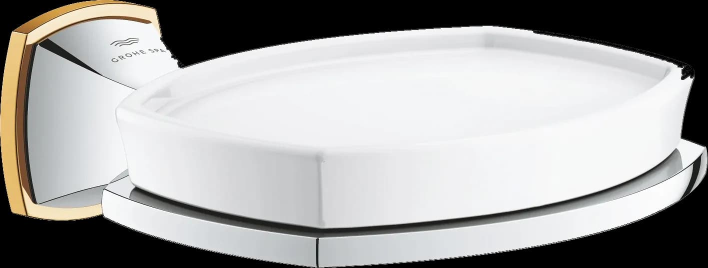 GROHE Grandera Suport cu savonieră ceramică - finisaj Crom, auriu