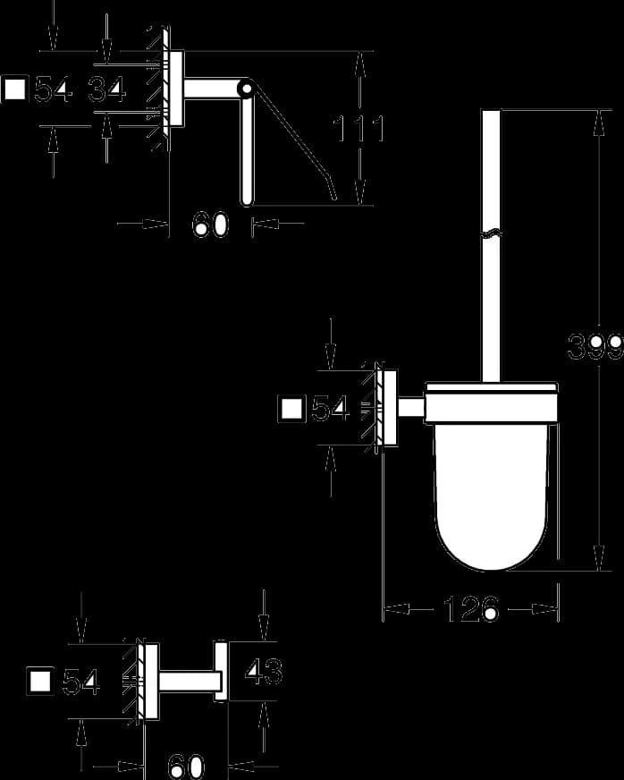 GROHE Start Cube Set accesorii 3 în 1 City restroom - desen tehnic cu cote