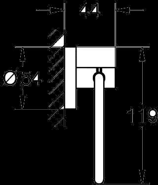 GROHE Start Suport hârtie igienică - desen tehnic cu cote