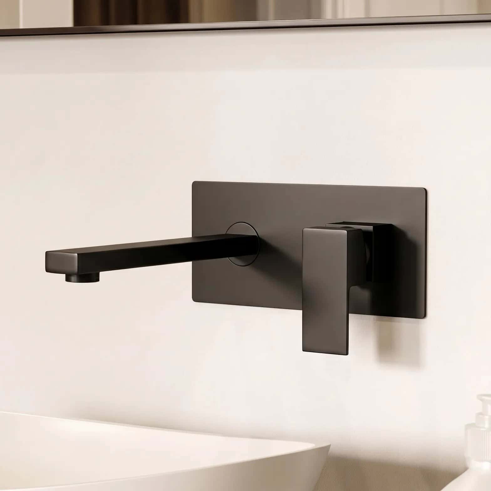 Baterie lavoar încastrată JH-18122 - negru mat - montat