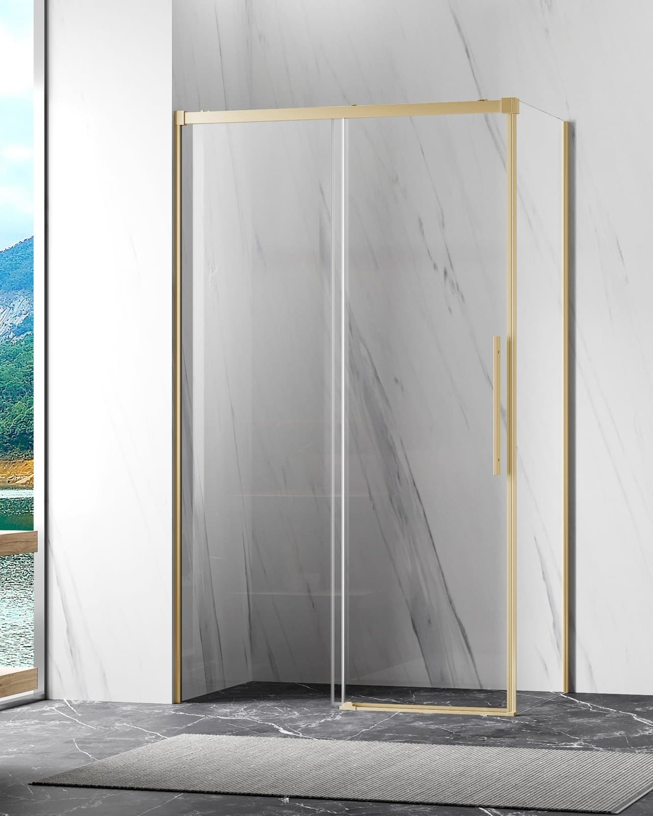 Cabină de duș colț culisant cu sticlă NANO 8mm soft-close 120×80 cm