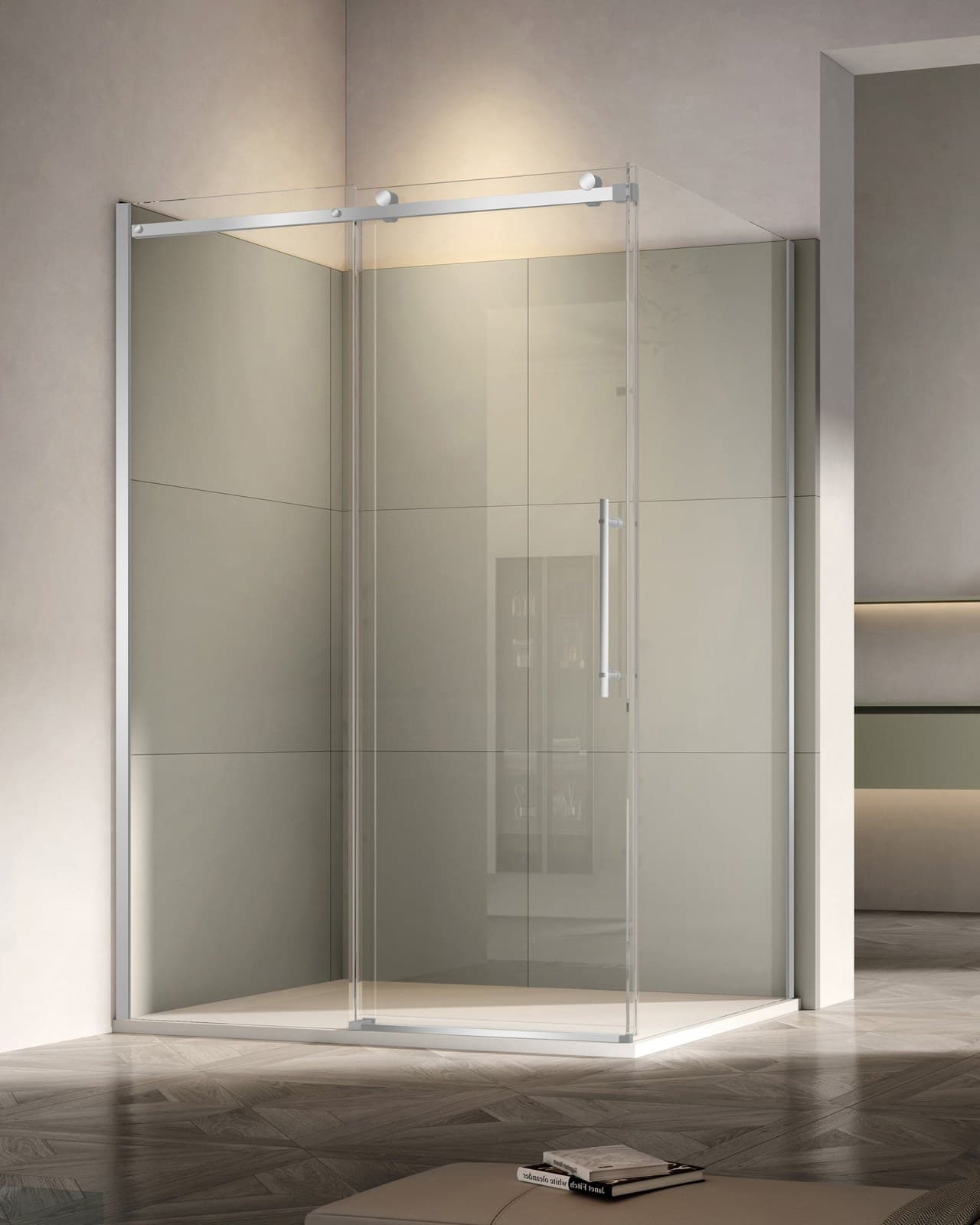 Cabină de duș walk-in culisant cu soft-close sticlă NANO 8 mm 120×80 cm