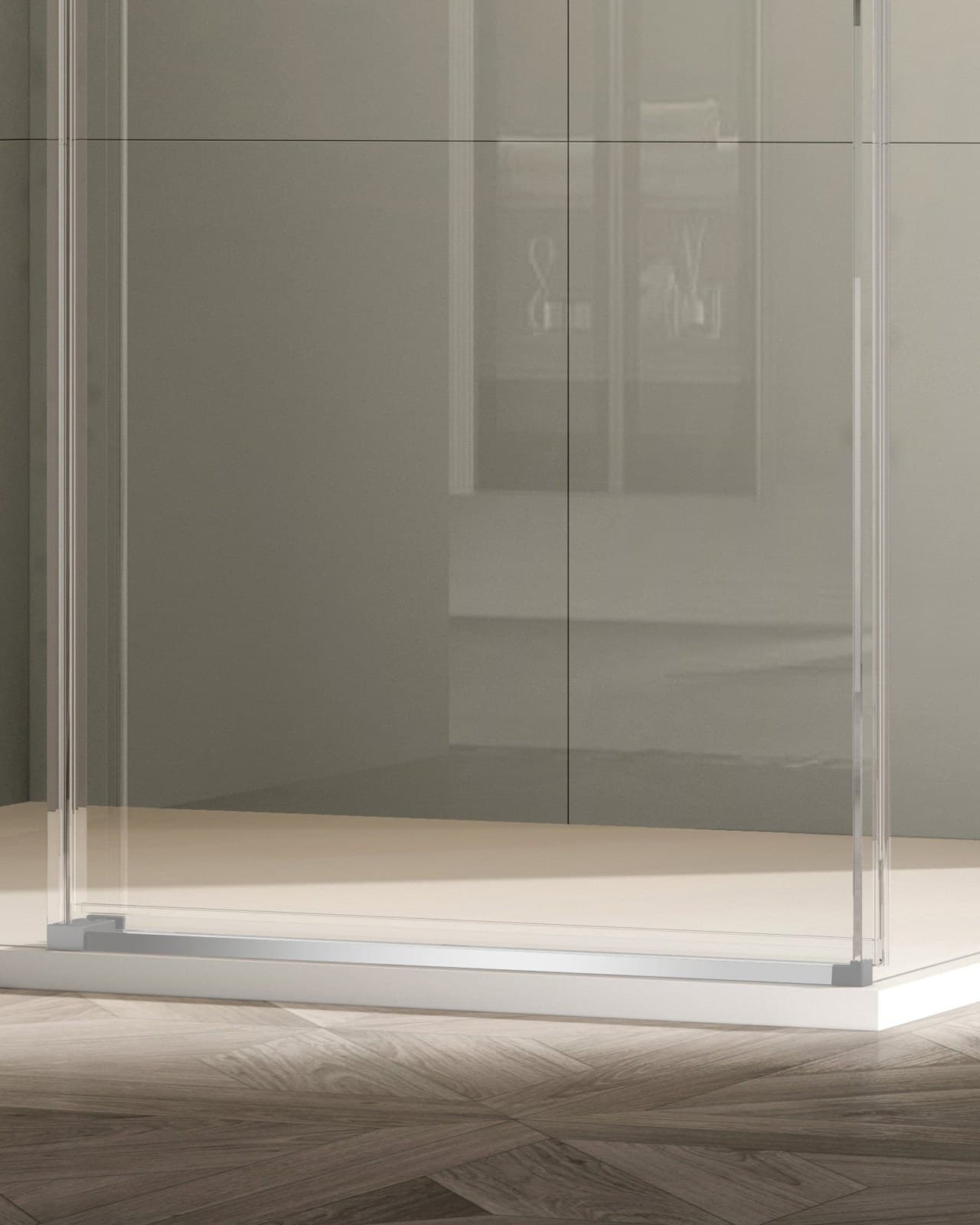 Cabină de duș walk-in culisant cu soft-close sticlă NANO 8 mm 120×80 cm - montat