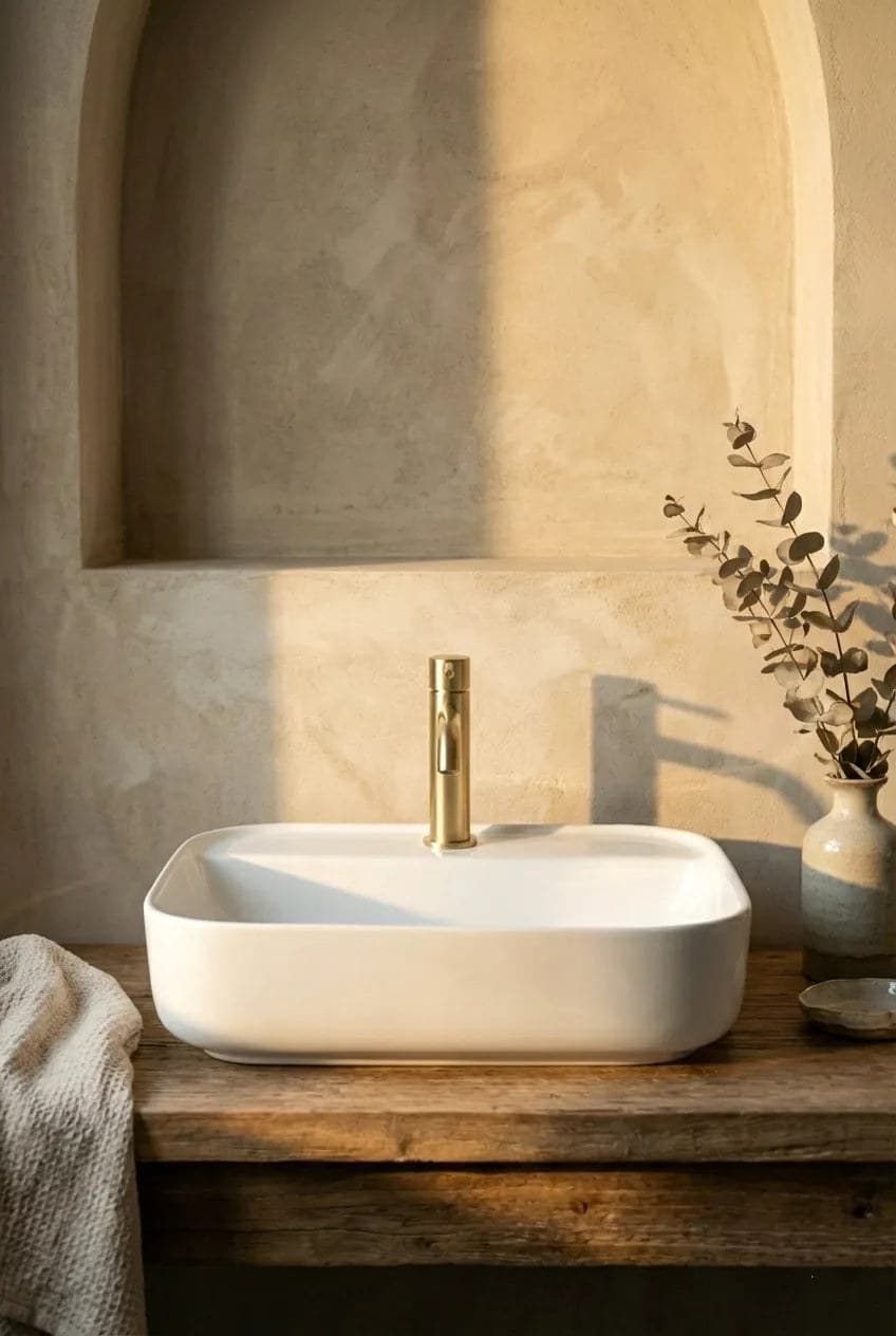 Lavoar ceramic dreptunghiular A422B - alb lucios - montat