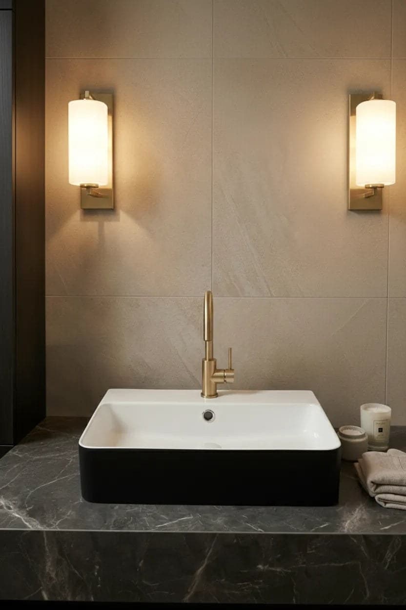 Lavoar ceramic dreptunghiular A451-CBKW - montat