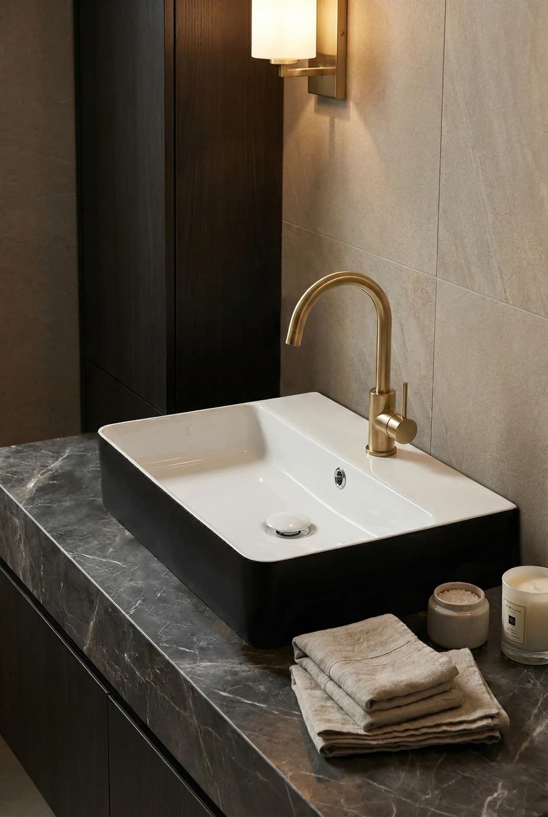 Lavoar ceramic dreptunghiular A451-CBKW - montat