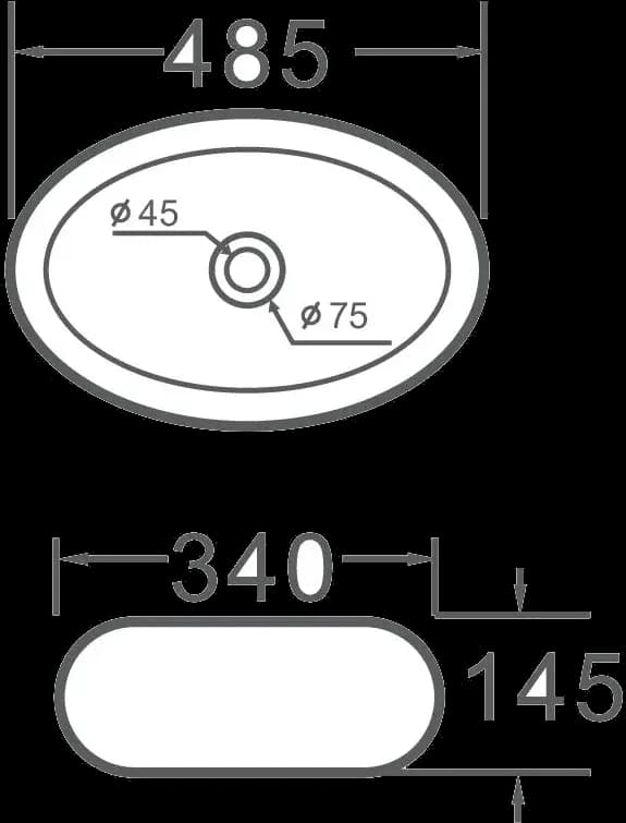 Lavoar ceramic oval A252BT - alb lucios, exterior reliefat