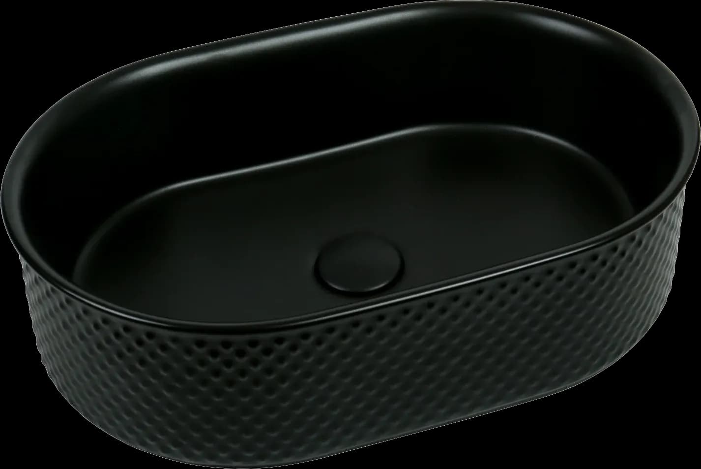 Lavoar ceramic oval A739-CBK-M - negru mat, exterior texturat