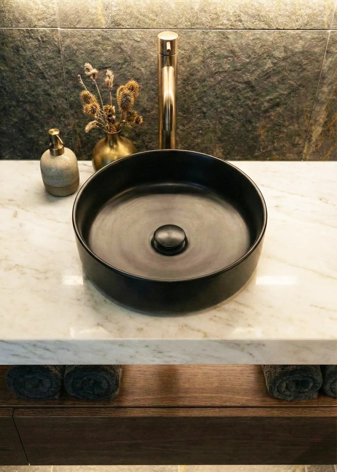 Lavoar ceramic rotund A524-CBK-M - montat