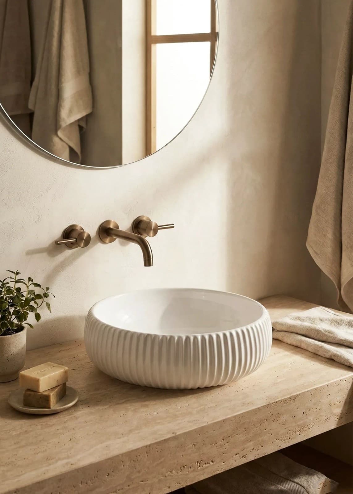 Lavoar ceramic rotund A544 - montat