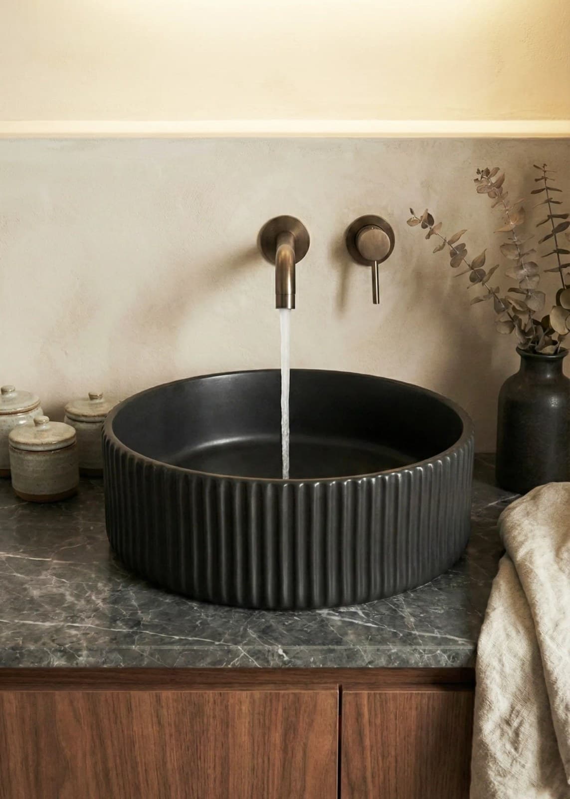 Lavoar ceramic rotund A545-CBK-M - montat
