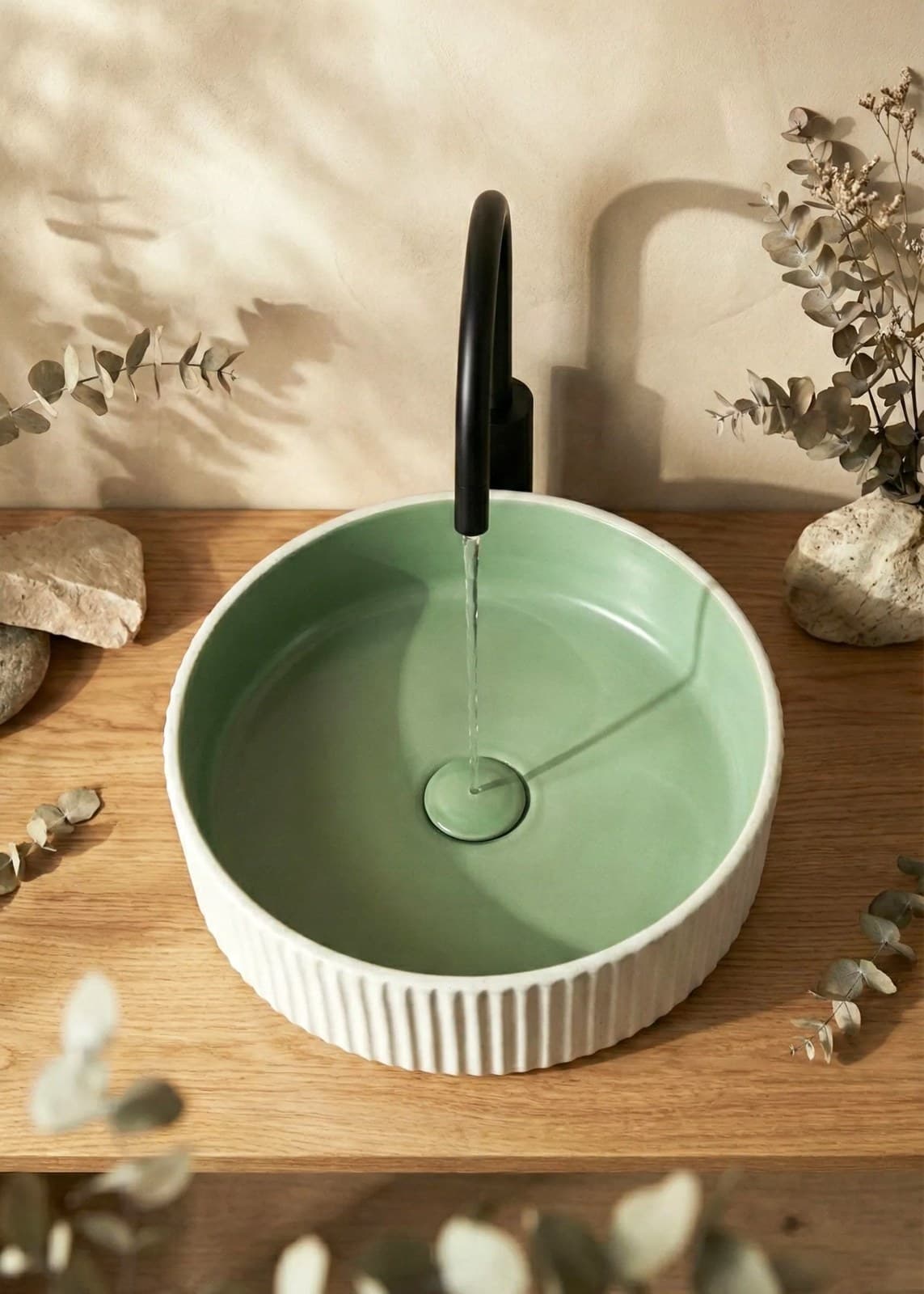Lavoar ceramic rotund A545-CWJG-MRS - montat