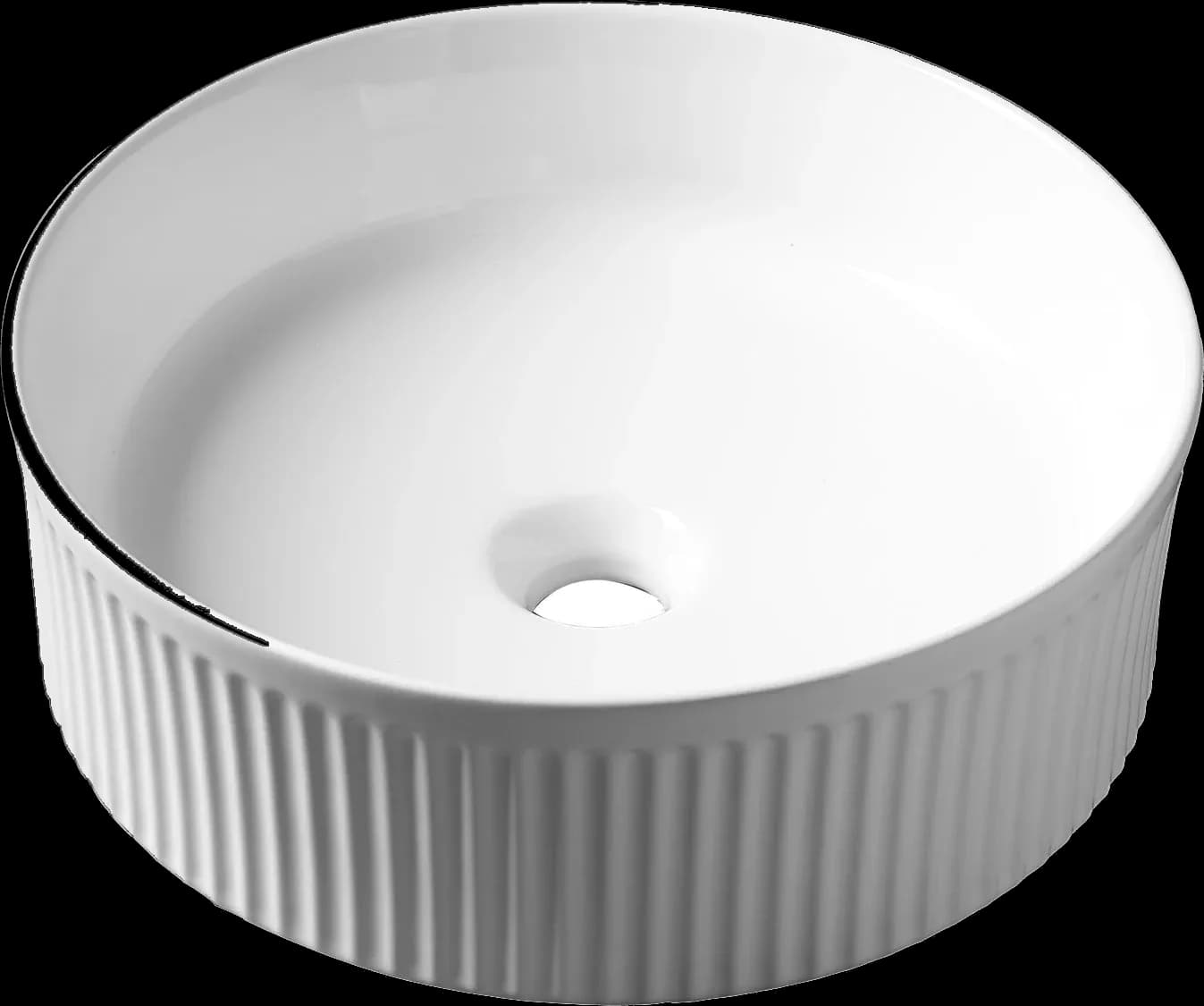 Lavoar ceramic rotund A725 - alb lucios, exterior texturat