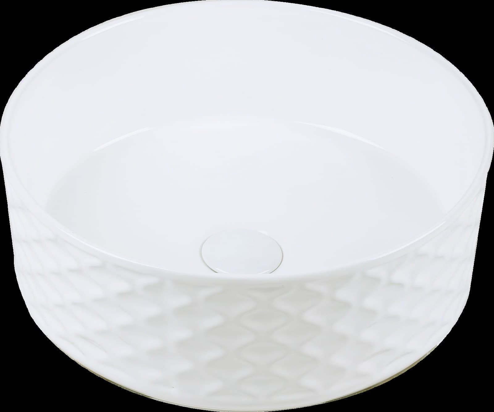 Lavoar ceramic rotund A787 - alb lucios, exterior texturat