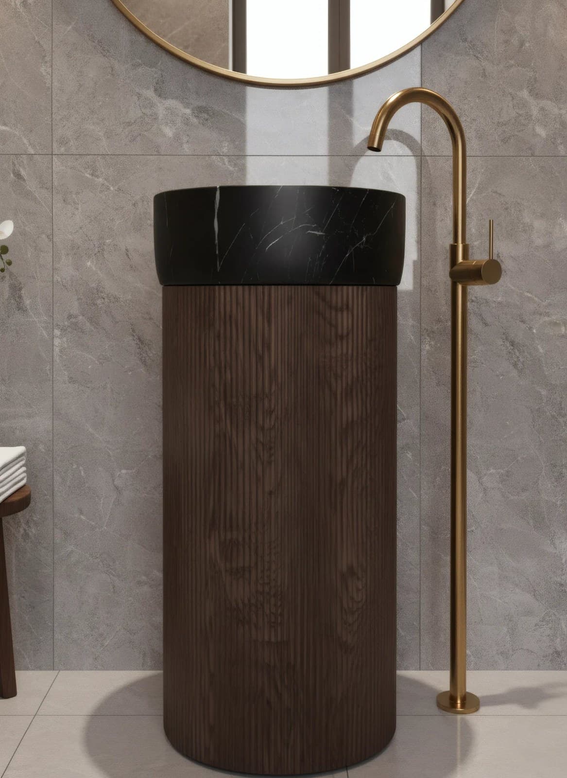 Lavoar Freestanding Premium din Lemn Masiv