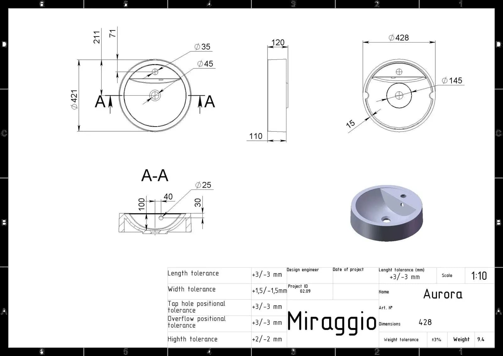 Lavoar pe blat Aurora, Miraggio