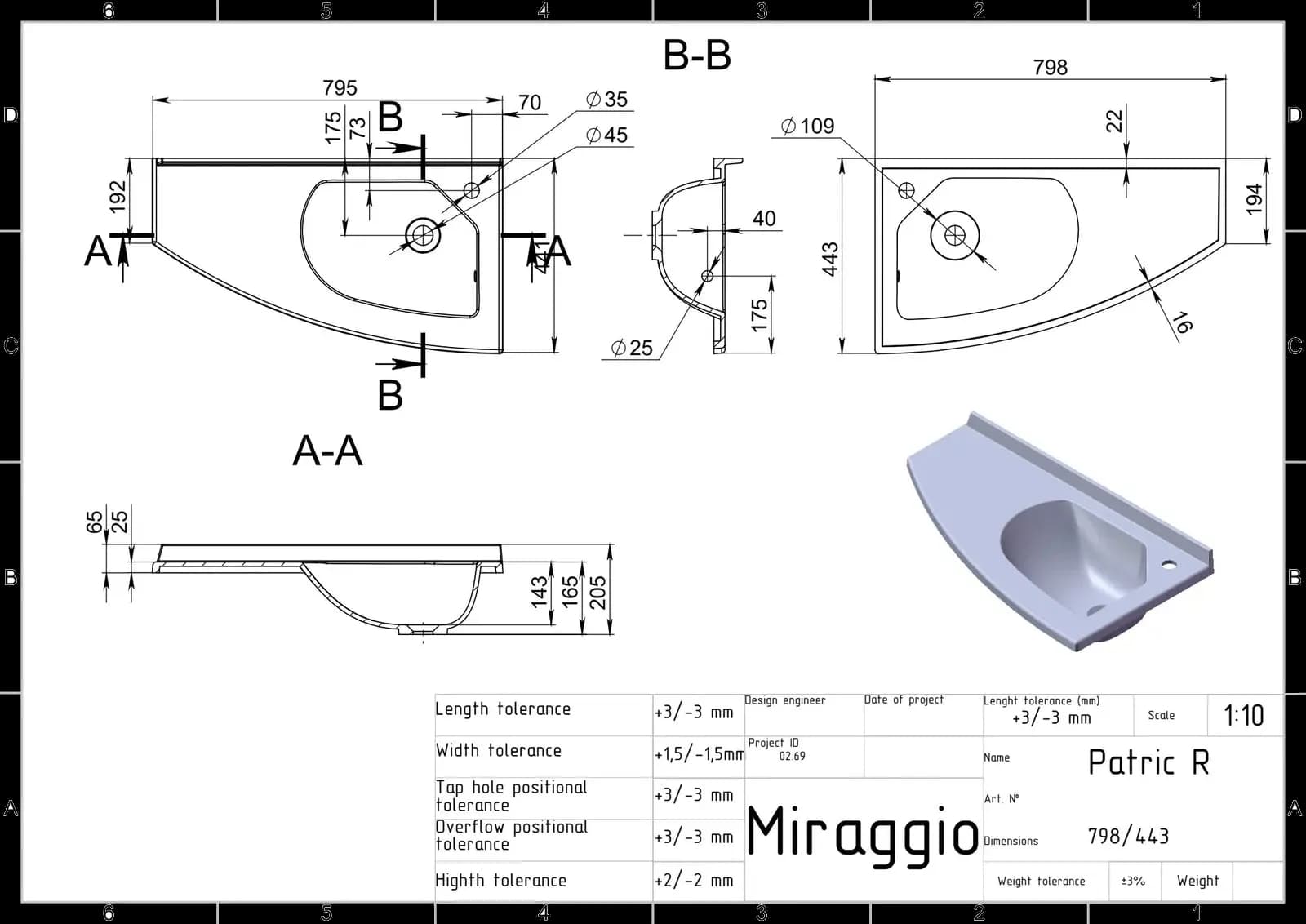 Lavoar pe blat Patric R, Miraggio