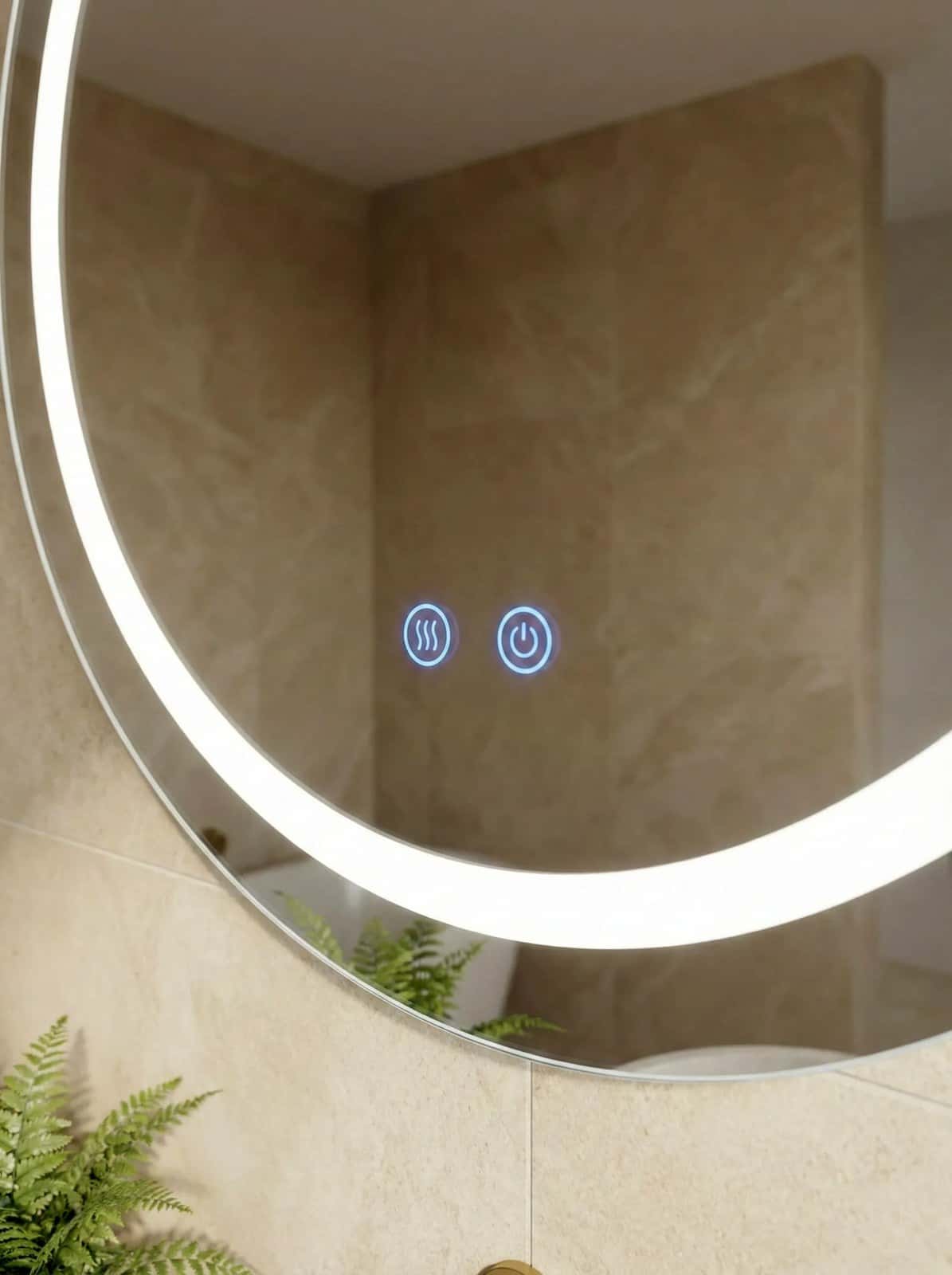 Oglindă baie LED ⌀60 cm rotundă, 3 nuanțe de lumină, dezaburire și touch control J-2011 - montat