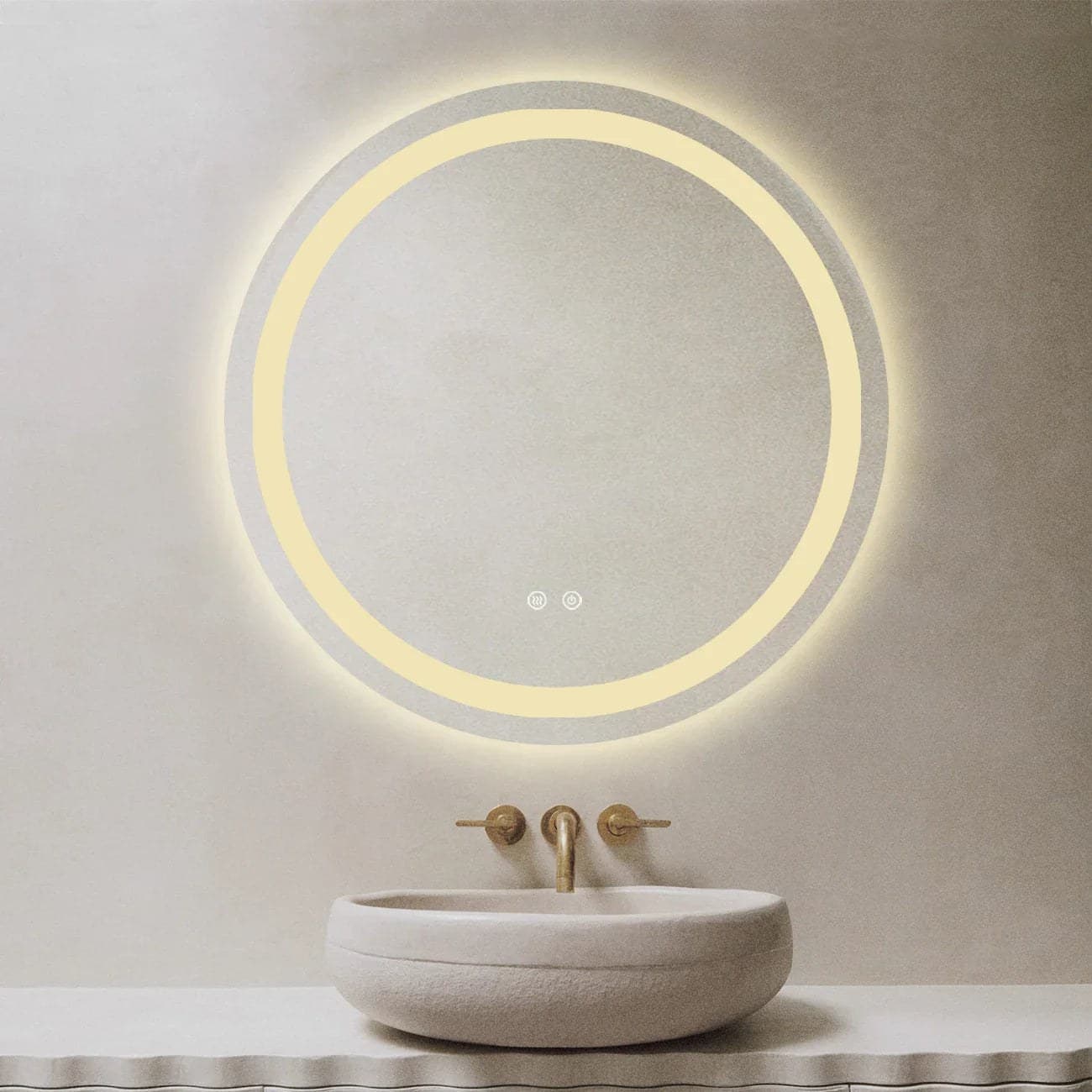 Oglindă Baie LED rotundă 70 cm cu funcție Dezaburire , J105