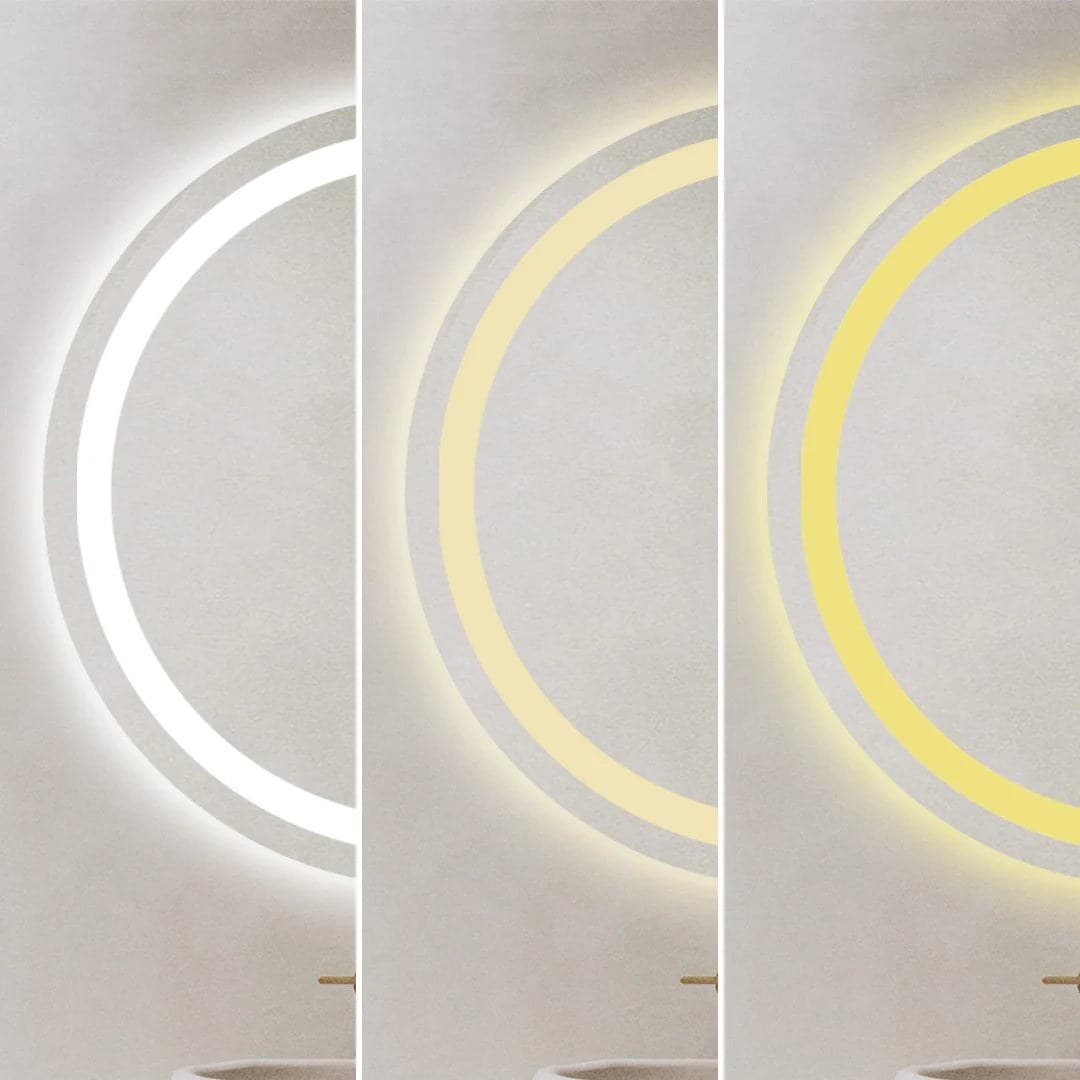 Oglindă Baie LED rotundă 70 cm cu funcție Dezaburire , J105 - montat