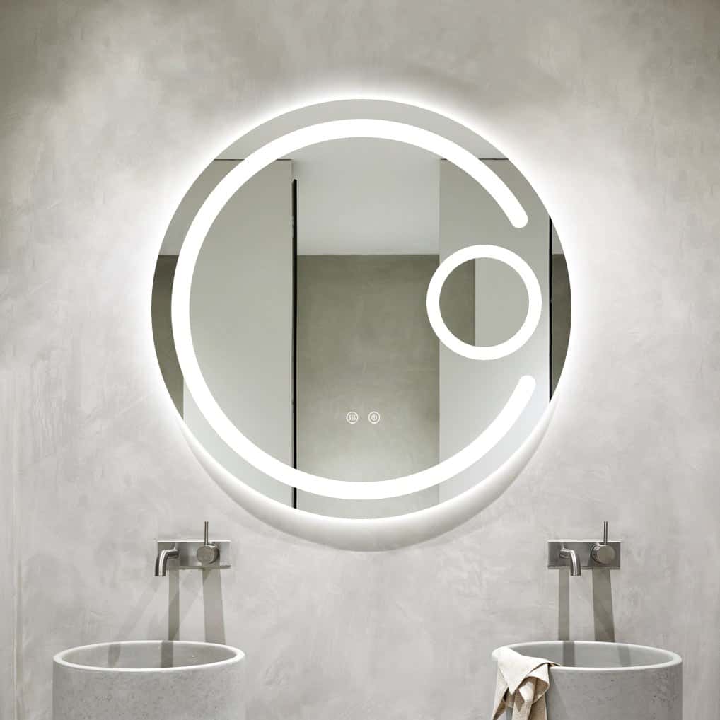 Oglinda J13 LED Rotunda Cu Functie Dezaburire Si Touch - montat