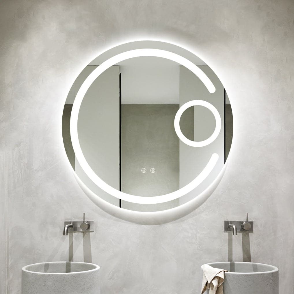 Oglinda J13 LED Rotunda Cu Functie Dezaburire Si Touch - montat