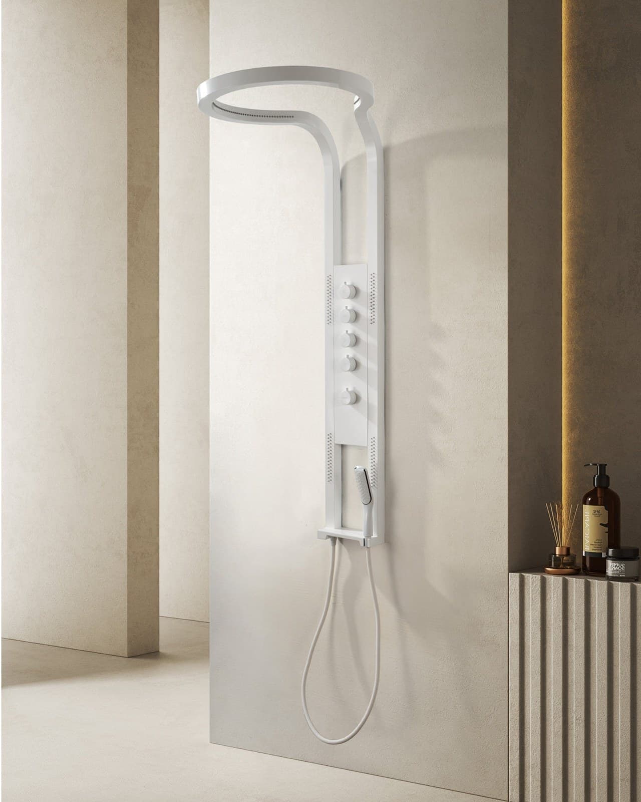 Panel de Duș White Round