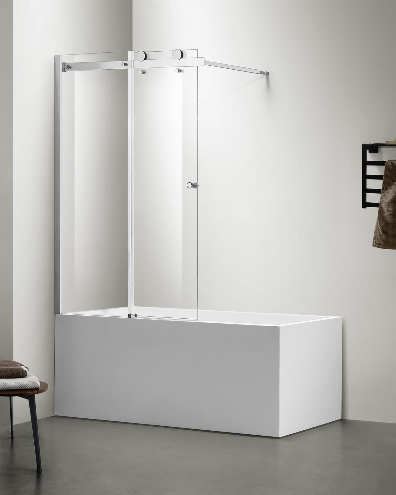 Paravan de cadă culisant cu sticlă NANO 6mm soft-glide 120×150 cm - montat