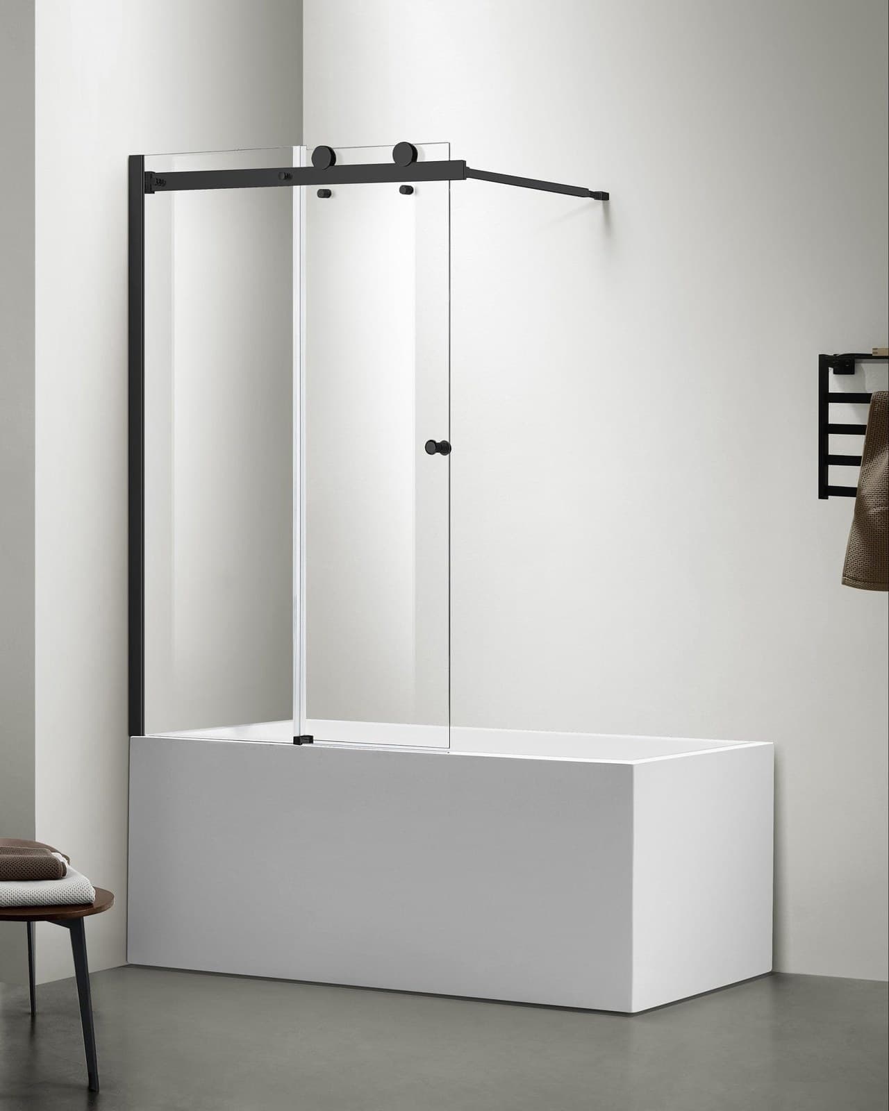 Paravan de cadă culisant cu sticlă NANO 6mm soft-glide 120×150 cm - montat