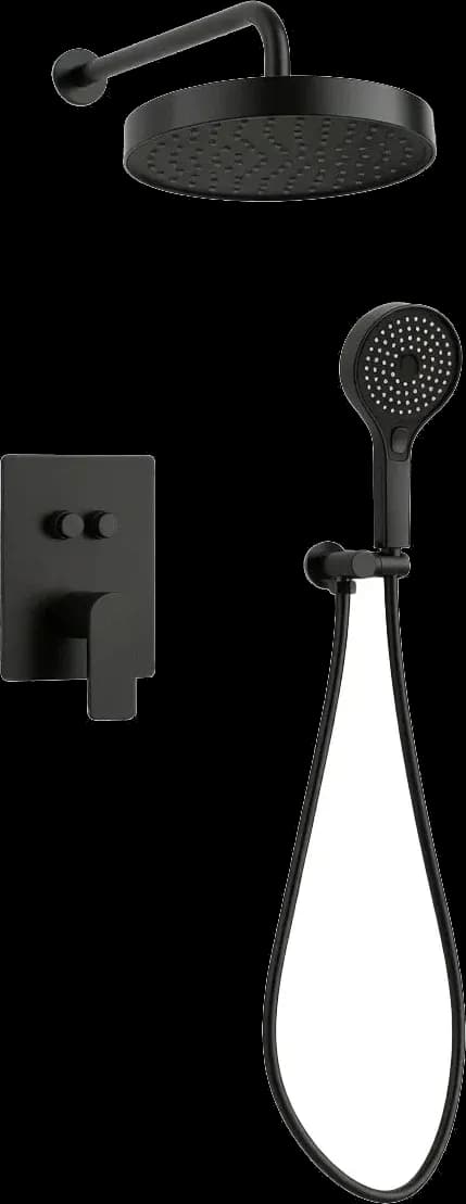 Set duș încastrat JH-2003-2 cu duș fix și pară de duș - negru mat