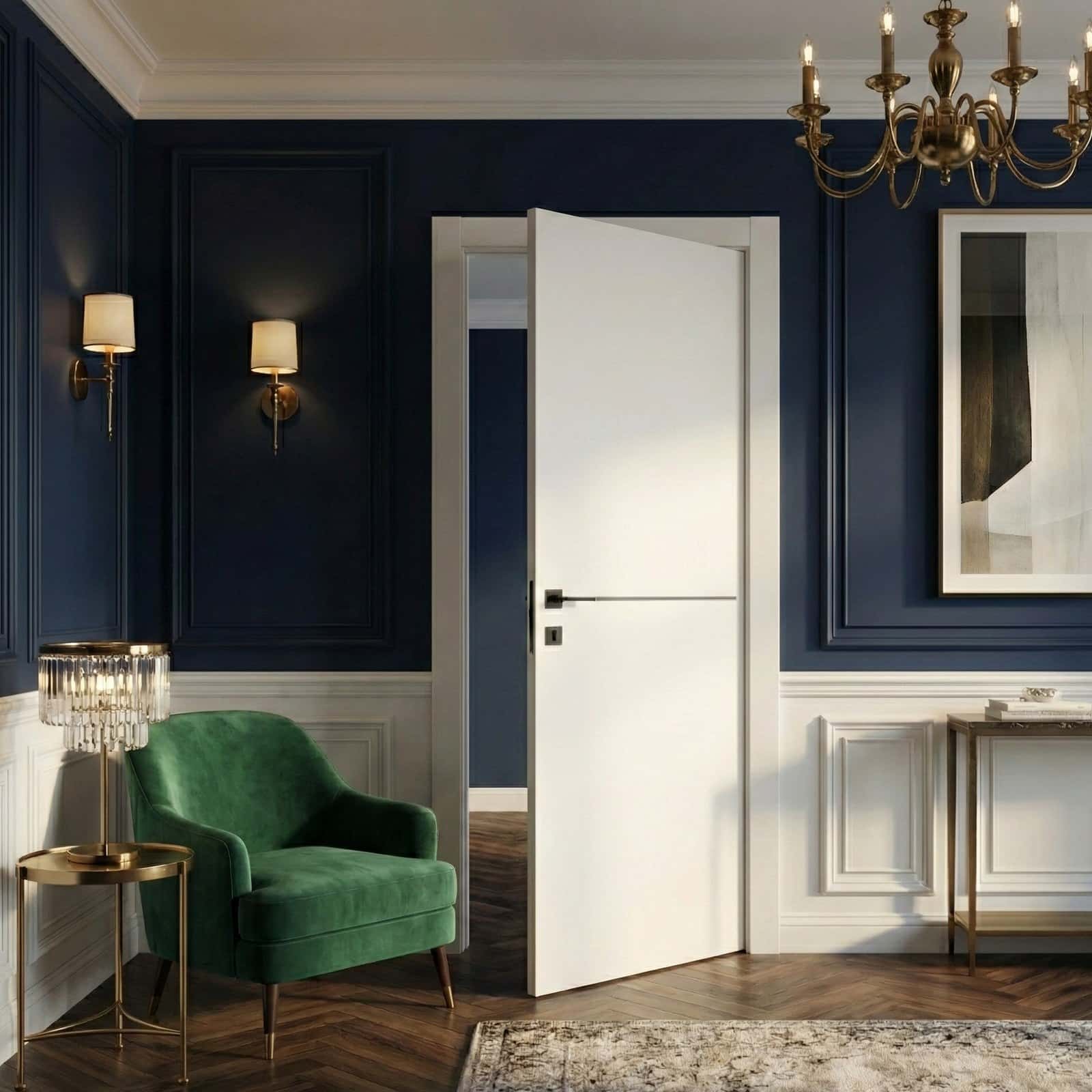 Ușă de interior alb mat vopsit Paint 7 - montat