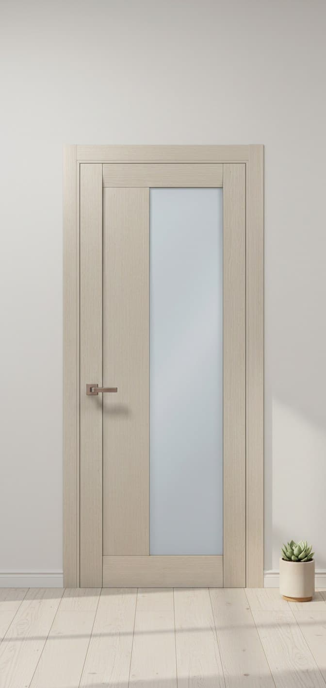 Ușă de interior ML-20 cu panou vitrat lateral din sticlă satinată