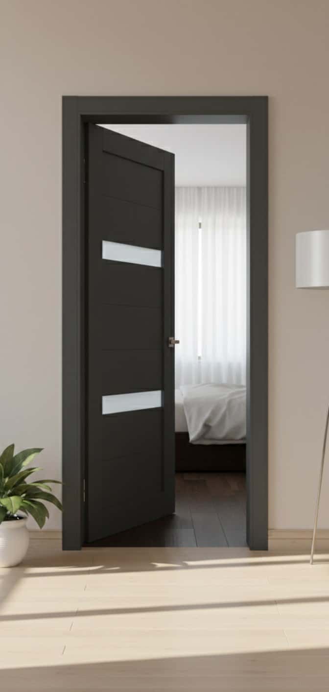 Ușă de interior ML-54 cu inserții din sticlă și design modern - montat
