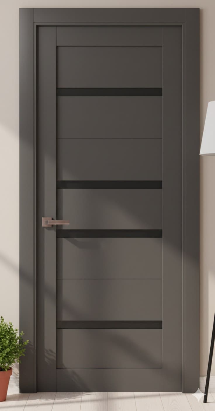 Ușă de interior ML-57 cu 4 inserții de sticlă și design modern - montat