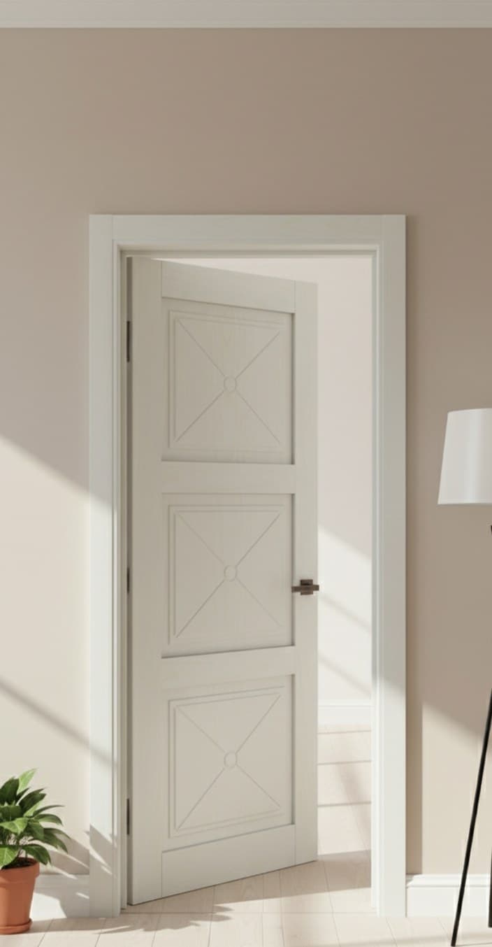 Ușă de interior ML-602 clasică cu 3 panouri decorative - montat