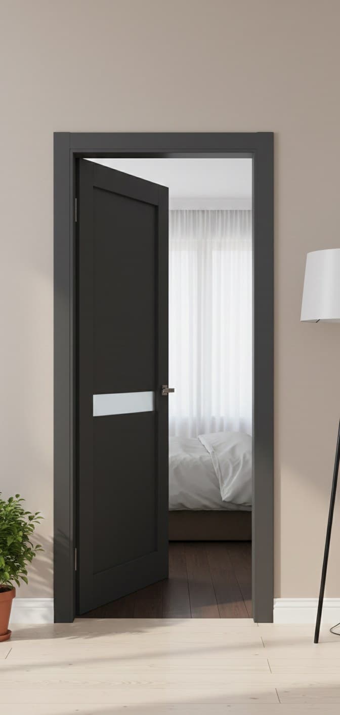 Ușă de interior ML-63 cu inserție din sticlă - montat