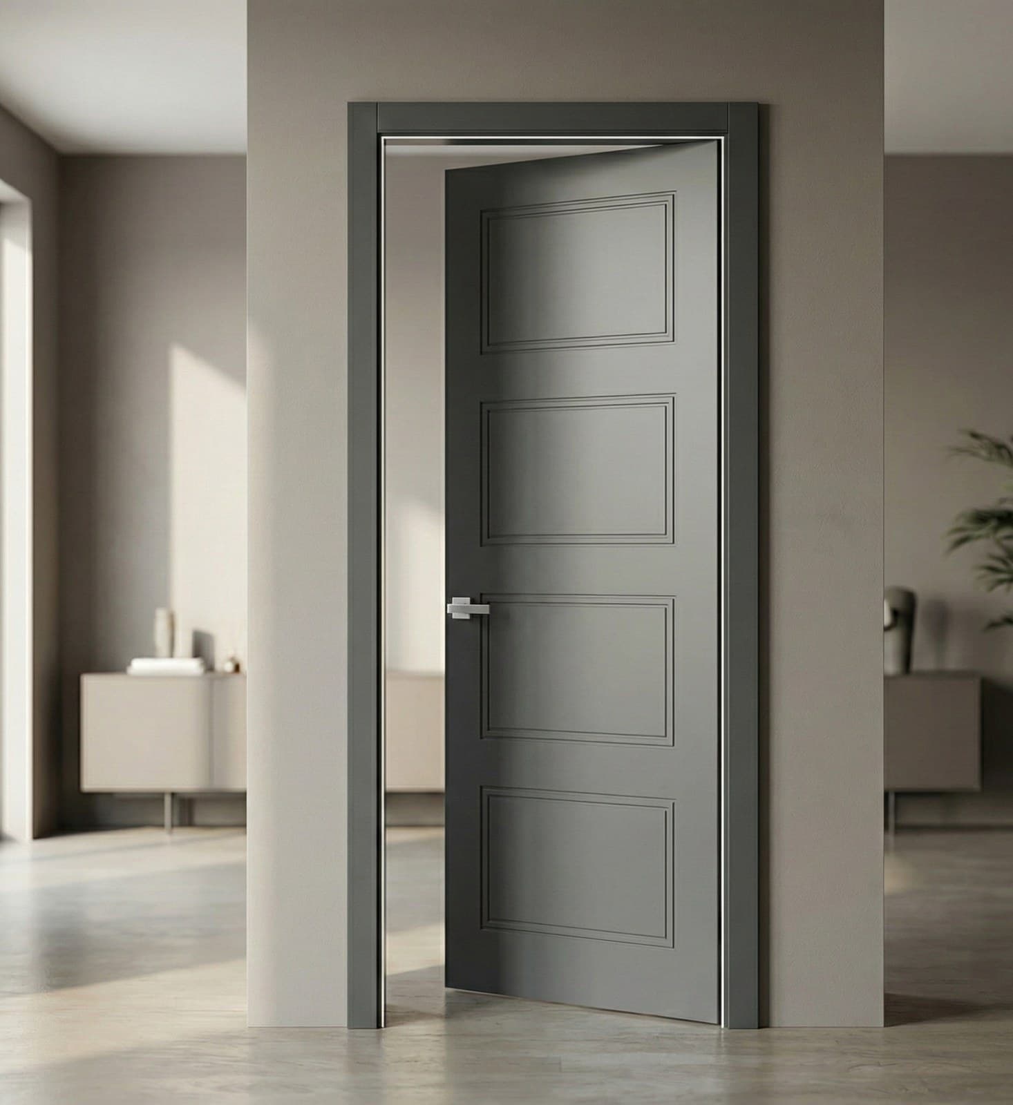 Ușă de interior ST-28 - 4 panouri clasice proporționate - montat