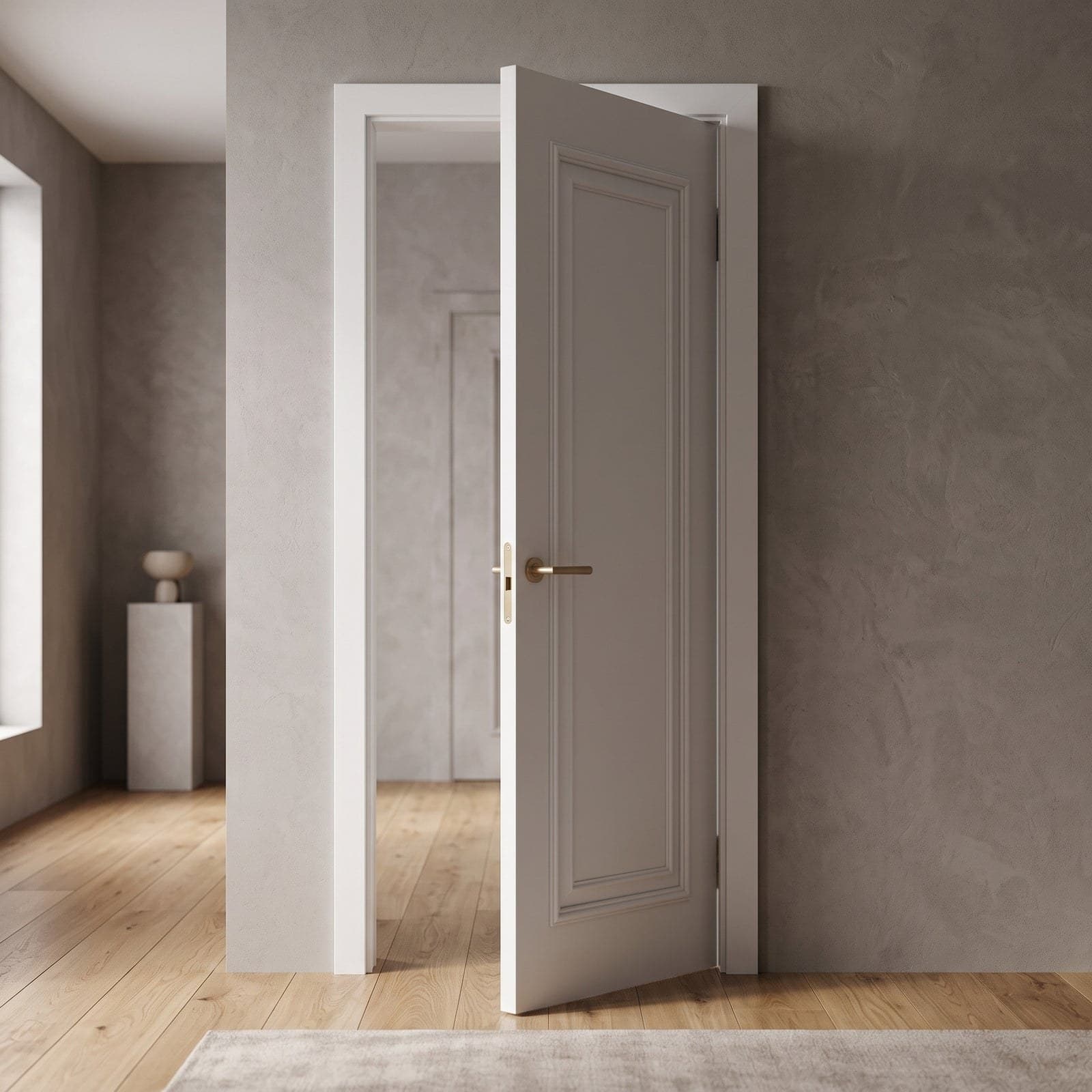 Ușă interior JYP-107 vopsită cu balamale ascunse - montat