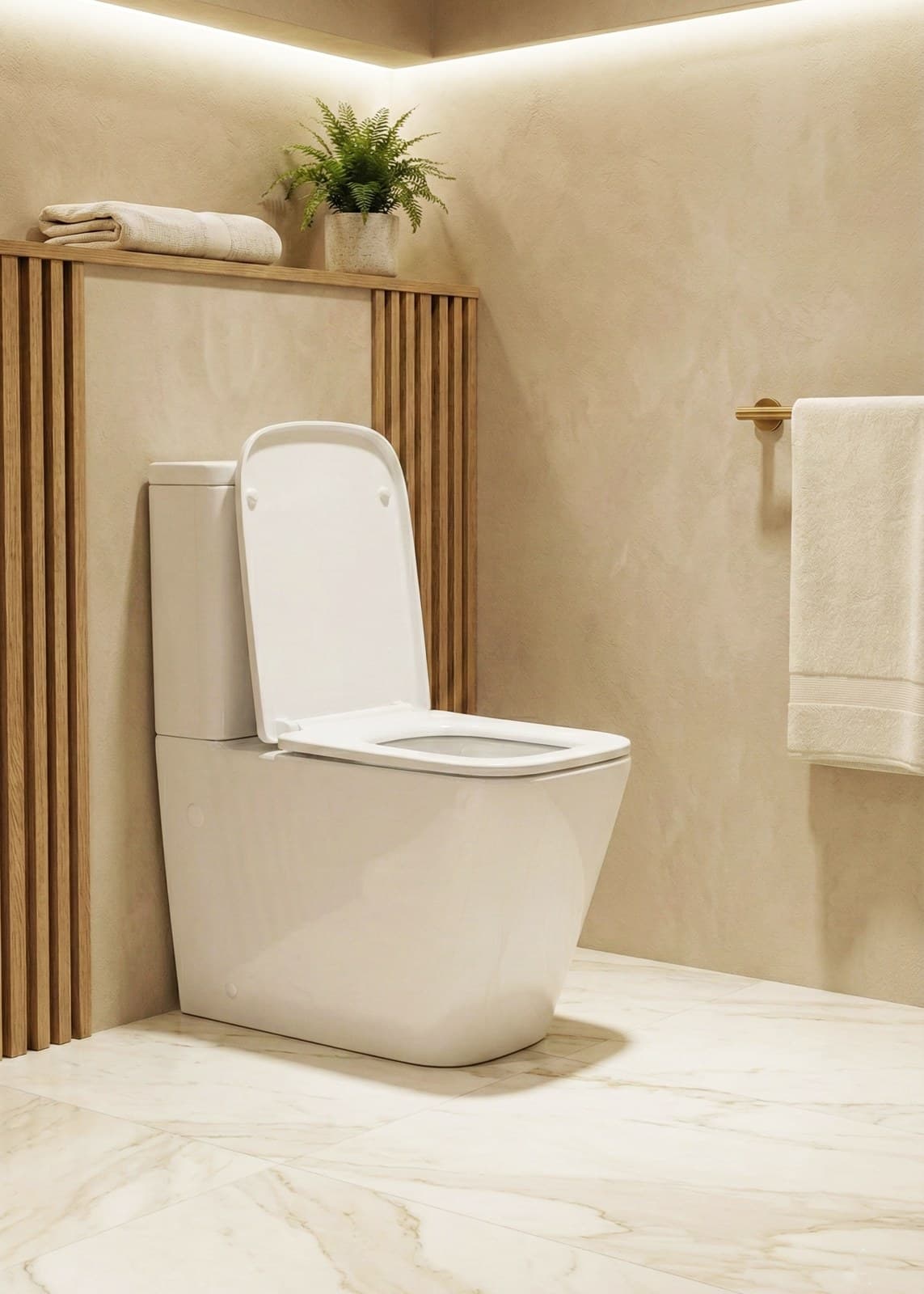 Vas WC cu Rezervor MJ-8058-S - Alb Lucios, Sistem Turbo Tornado, Capac Soft-Close - montat