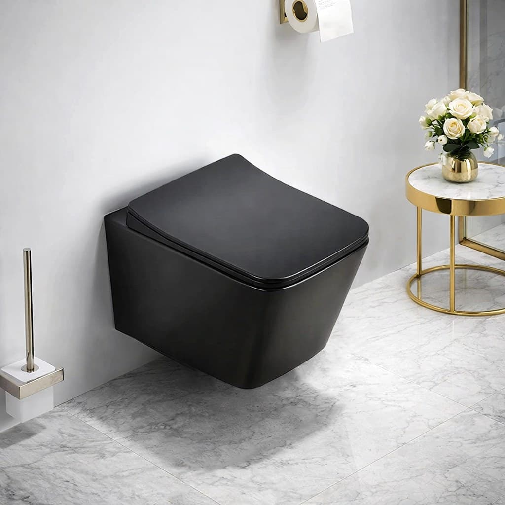 Vas Wc Suspendat Prisma - Black Mat, Rimless - montat