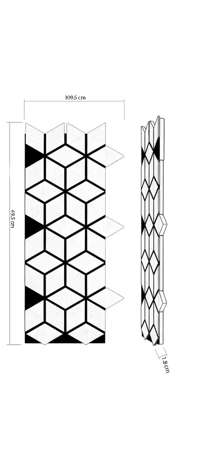 Panou riflaj decorativ Cubic Wood - stejar natur XYPT-12 - pus pe perete, într-o cameră