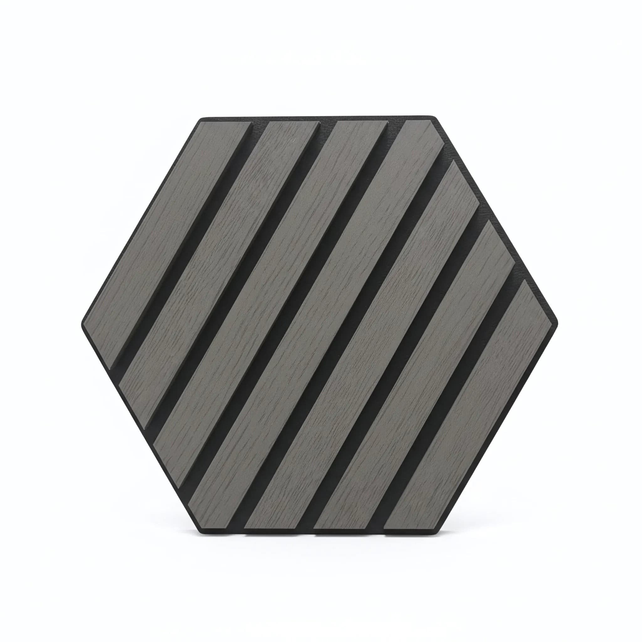 Panou riflaj decorativ hexagonal - Antracit Mat XYPT-05