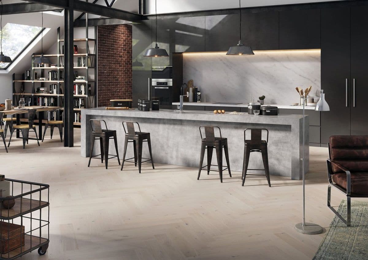 Parchet triplustratificat Barlinek Stejar Cappuccino Herringbone stejar 130